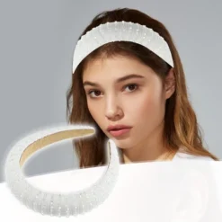 Unique Bargains Crystal Headband Rhinestone Hairband For Women 1.2 Inch Wide 1Pcs