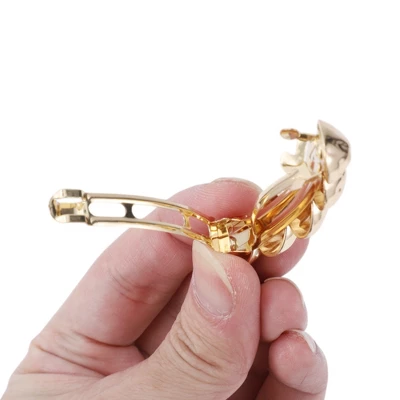 Unique Bargains Elegant Round Hair Clips Gold Tone 1 Pc 4 Unique Bargains Elegant Round Hair Clips Gold Tone 1 Pc - Image 4