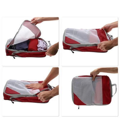 Unique Bargains Luggage Organizer Travel Bags For Travel Red 1 Set 3 Unique Bargains Luggage Organizer Travel Bags For Travel Red 1 Set - Image 3