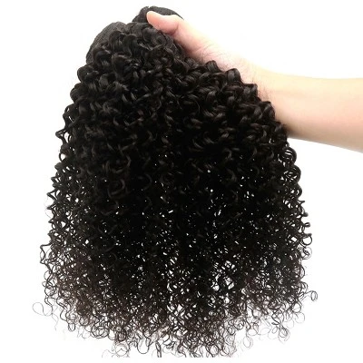 Unique Bargains 9A Brazilian Curly Human Hair Extension Natural Black 22" 1 Bundle 2 Unique Bargains 9A Brazilian Curly Human Hair Extension Natural Black 22" 1 Bundle - Image 2