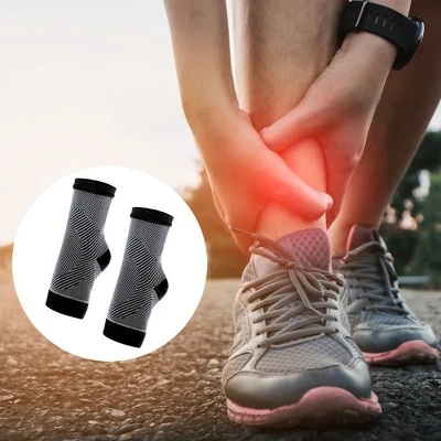 Unique Bargains Pair Ankle Compression Sleeve Socks Foot Ankle Brace For Men Women Achilles Tendon 4 Unique Bargains Pair Ankle Compression Sleeve Socks Foot Ankle Brace For Men Women Achilles Tendon - Image 4