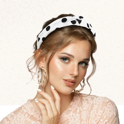 Unique Bargains Women's Polka Dot Knotted Headband 1 Pc 1 Unique Bargains Women's Polka Dot Knotted Headband 1 Pc