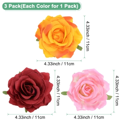 Unique Bargains Elegant Fabric Rose Hair Clip Brooch 3 Pcs 2 Unique Bargains Elegant Fabric Rose Hair Clip Brooch 3 Pcs - Image 2
