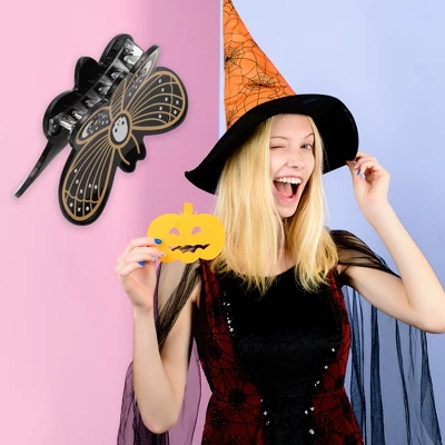 Unique Bargains Halloween Butterfly Style Hair Clips Black Orange 1 Pc 1 Unique Bargains Halloween Butterfly Style Hair Clips Black Orange 1 Pc
