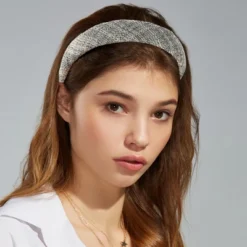 Unique Bargains Women's Tweed Padded Fashion Hairband Non-Slip 1 Pc