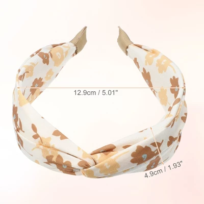 Unique Bargains Women's Wide Floral Knot No Slip Fashion Headbands 1.93" Brown 4 Unique Bargains Women's Wide Floral Knot No Slip Fashion Headbands 1.93" Brown - Image 4
