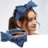 Unique Bargains Women's Double Bow Knot Fashion Headband 1.34 Inch Wide 1 Pc
