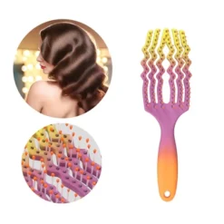 Unique Bargains Detangling Brush Paddle Hair Brush For Men And Women Styling Comb For Curly Straight Wavy Hair Multicolor