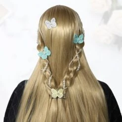 Unique Bargains Long Tassel Faux Pearl Hair Chain 2Pcs