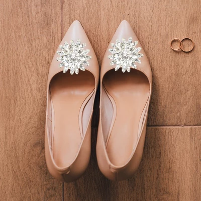 Unique Bargains Women's Rhinestone Shoe Buckle 1.77"x1.77" Silver Tone 2 Pcs 4 Unique Bargains Women's Rhinestone Shoe Buckle 1.77"x1.77" Silver Tone 2 Pcs - Image 4