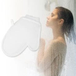 Unique Bargains Bathroom Jute Shower Gloves 8.74"x6.69" White 1 Pc