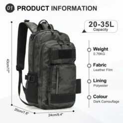 Unique Bargains Waterproof Multi-Pocket Fishing Backpack With Rod Holder