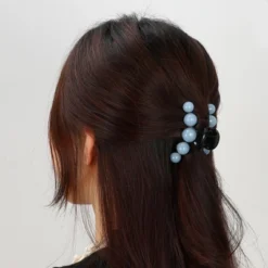 Unique Bargains Women's Plastic Hair Claws Gray Orange Beige Pink Green Blue 2.72"x1.26"x1.42" 6 Pcs