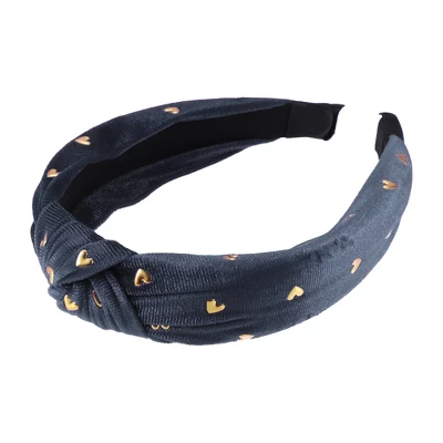 Unique Bargains Women's Velvet Heart Shape Stud Knot Headband 1.18 Inch Wide 1 Pc 6 Unique Bargains Women's Velvet Heart Shape Stud Knot Headband 1.18 Inch Wide 1 Pc - Image 6