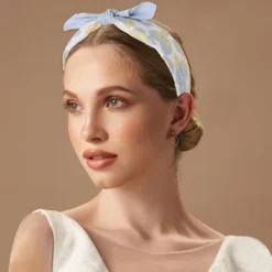 Unique Bargains Girl's Elegant Flower Pattern Headbands 6.30"x4.72"x2.05" Blue 1 Pc