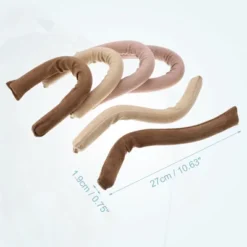 Unique Bargains Heatless Hair Curler Brown Beige 6 Pcs