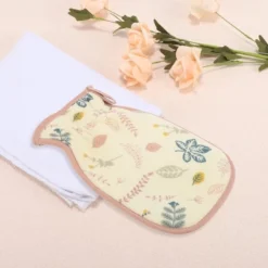 Unique Bargains Double Side Drawstring Shower Gloves 9.25"×5.63" Pink 1 Pc