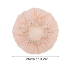 Unique Bargains Double Layer Gold Stars Shower Cap Pink 3 Pcs