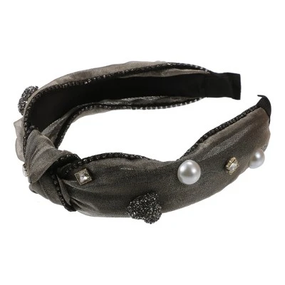 Unique Bargains Women's Sparkle Bling Mesh Faux Pearl Rhinestone Padded Headband 1.3 Inch Wide 1 Pc 6 Unique Bargains Women's Sparkle Bling Mesh Faux Pearl Rhinestone Padded Headband 1.3 Inch Wide 1 Pc - Image 6