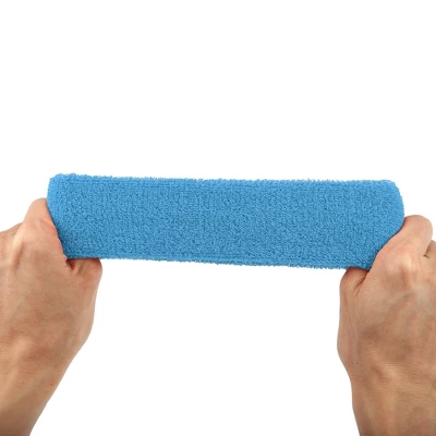 Unique Bargains Stretchy Cotton Blend Sweat Absorbing Sport Headband Wristband Sky Blue 3 Pcs 4 Unique Bargains Stretchy Cotton Blend Sweat Absorbing Sport Headband Wristband Sky Blue 3 Pcs - Image 4