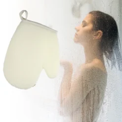 Unique Bargains Bath Shower Gloves 8.66"x7.09" Orange 1 Pc