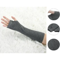 Unique Bargains Women's Thumbhole Elbow Length Fingerless Arm Warmers Gloves 1 Pair