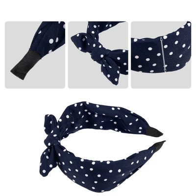 Unique Bargains Women's Bowknot Headband With Bunny Ears 2.17 Inch Wide 1 Pc 2 Unique Bargains Women's Bowknot Headband With Bunny Ears 2.17 Inch Wide 1 Pc - Image 2