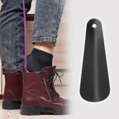 Unique Bargains Straight Hole Shoe Horn 4.72"x1.38" Black 1 Pc