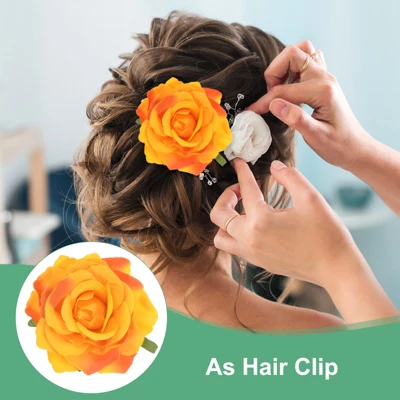 Unique Bargains Elegant Fabric Rose Hair Clip Brooch 3 Pcs 4 Unique Bargains Elegant Fabric Rose Hair Clip Brooch 3 Pcs - Image 4