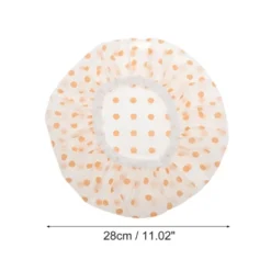 Unique Bargains Reusable Dots Single Layer Shower Cap 1 Pc