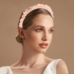 Unique Bargains Girl's Elegant Mesh Headbands 5.51"x4.72"x0.28" Lake Blue Orange 2 Pcs