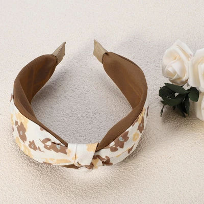 Unique Bargains Women's Wide Floral Knot No Slip Fashion Headbands 2.36" Brown 5 Unique Bargains Women's Wide Floral Knot No Slip Fashion Headbands 2.36" Brown - Image 5