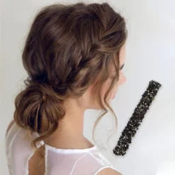 Unique Bargains Women's Fashion Grace Hair Clips Gold Tone Black 6 Pcs