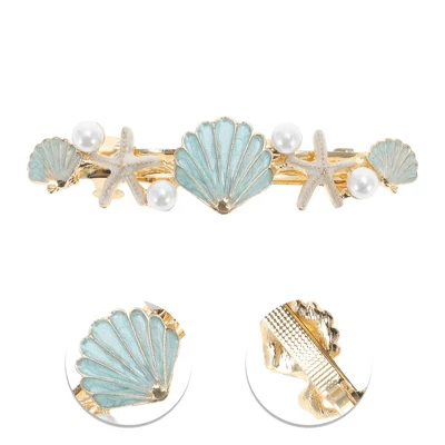 Unique Bargains Shell Starfish French Barrette Hair Clips 1 Pc 2 Unique Bargains Shell Starfish French Barrette Hair Clips 1 Pc - Image 2
