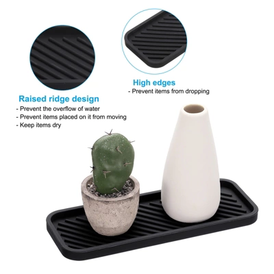 Unique Bargains Waterproof Soft Silicone Bathroom Kitchen Organizer Trays 3 Unique Bargains Waterproof Soft Silicone Bathroom Kitchen Organizer Trays - Image 3