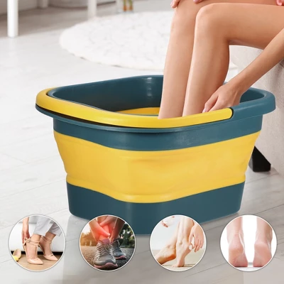 Unique Bargains Collapsible Foot Bath 15L/4 Gallons Green Yellow 1 Unique Bargains Collapsible Foot Bath 15L/4 Gallons Green Yellow