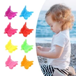 Unique Bargains Girls Mini Hair Clips Butterfly Shaped Cute Hair Accessories Multicolor 100 Pcs