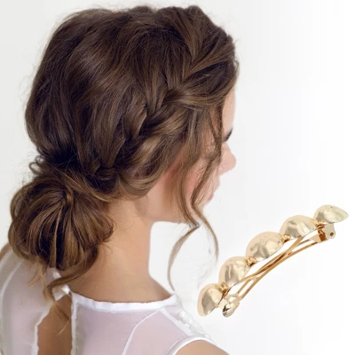 Unique Bargains Elegant Round Hair Clips Gold Tone 1 Pc 1 Unique Bargains Elegant Round Hair Clips Gold Tone 1 Pc