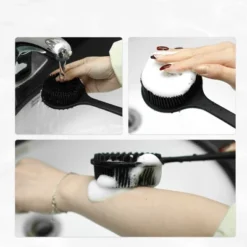 Unique Bargains Silicone Body Scrubber Double-Sided Shower Brush Black 1 Pc -UNIQUE BARGAIN Shop GUEST 21836142 30b0 4da9 ba8d 214218514814