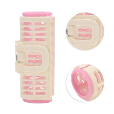 Unique Bargains Women's Heatless Voluminous Hair Roller 2.76"x1.06" Pink White 8pcs 2 Unique Bargains Women's Heatless Voluminous Hair Roller 2.76"x1.06" Pink White 8pcs - Image 2