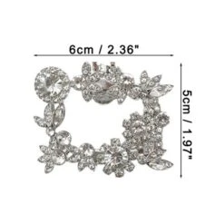 Unique Bargains Women's Rhinestone Shoe Clips Silver Tone 2 Pcs