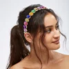 Unique Bargains Women's Metal Drip Shape Colorful Rhinestone Faux Crystal Headband 1 Pc