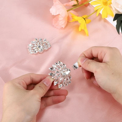 Unique Bargains Women's Rhinestone Shoe Buckle 1.97"x1.57" Silver Tone 2 Pcs 2 Unique Bargains Women's Rhinestone Shoe Buckle 1.97"x1.57" Silver Tone 2 Pcs - Image 2