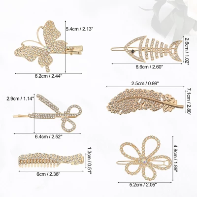 Unique Bargains Girl's Simple Cute Style Metal Hair Clips Gold Tone 1 Set Of 5 Pcs 2 Unique Bargains Girl's Simple Cute Style Metal Hair Clips Gold Tone 1 Set Of 5 Pcs - Image 2