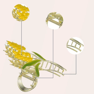 Unique Bargains Women's Flower Metal Hair Claw Clip Yellow 2 Pcs 3 Unique Bargains Women's Flower Metal Hair Claw Clip Yellow 2 Pcs - Image 3