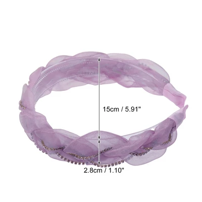 Unique Bargains Women's Mesh Rhinestone Chain Faux Crystal Headbands Hair Accessories 1.1 Inch Wide 1 Pc 3 Unique Bargains Women's Mesh Rhinestone Chain Faux Crystal Headbands Hair Accessories 1.1 Inch Wide 1 Pc - Image 3