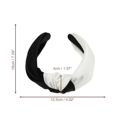 Unique Bargains Women's Top Knotted Fashion Elastic Wide Headband Black White 1 Pc 3 Unique Bargains Women's Top Knotted Fashion Elastic Wide Headband Black White 1 Pc - Image 3