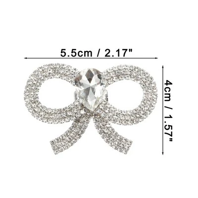 Unique Bargains Women's Rhinestone Shoe Buckle 2.17"x1.57" Silver Tone 2 Pcs 1 Unique Bargains Women's Rhinestone Shoe Buckle 2.17"x1.57" Silver Tone 2 Pcs