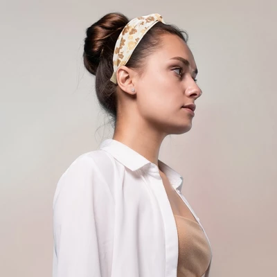 Unique Bargains Women's Wide Floral Knot No Slip Fashion Headbands 1.93" Brown 2 Unique Bargains Women's Wide Floral Knot No Slip Fashion Headbands 1.93" Brown - Image 2