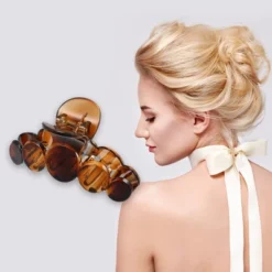 Unique Bargains Women's 3.94" Claw Clip Hair Accessories Non-Slip Plastic Brown